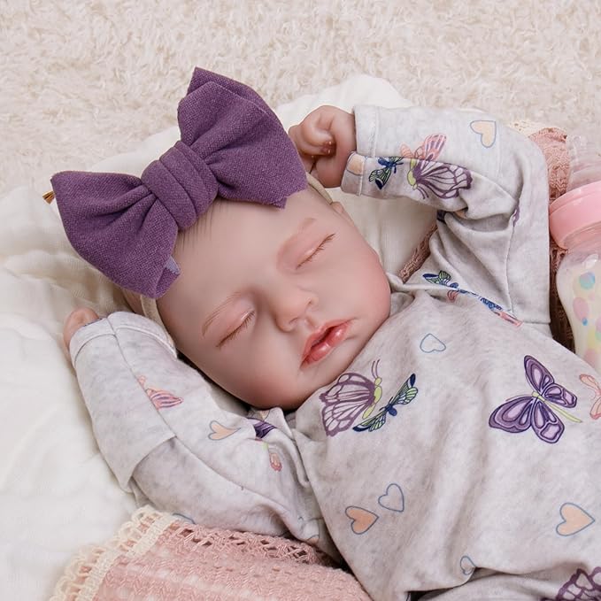 Milidool Reborn Baby Dolls, 20Inch Cute Soft Vinyl Realistic Newborn Baby Doll Poseable Lifelike Real Life Baby Dolls with Accessories for 3+ Year Old Girls Gifts, Pretend Play, Collection