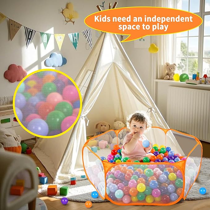 STARBOLO Cute Kids Ball Pit Pool Play Tent, Toy Ball Play Pool Foldable Play Tent for Kids Girls Boys Indoor and Outdoor, Balls Not Included.
