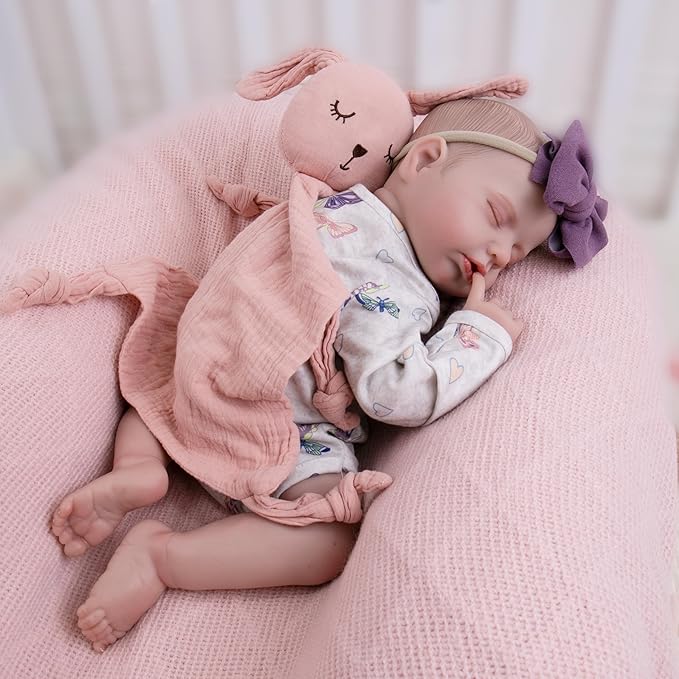 Milidool Reborn Baby Dolls, 20Inch Cute Soft Vinyl Realistic Newborn Baby Doll Poseable Lifelike Real Life Baby Dolls with Accessories for 3+ Year Old Girls Gifts, Pretend Play, Collection