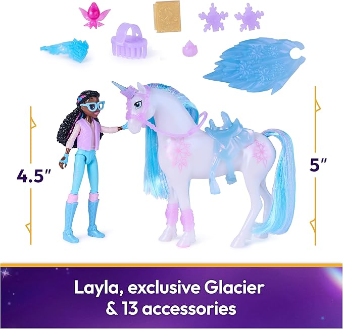 Unicorn Academy, Glacier’s Gemstone Adventure with Layla Doll & 13 Accessories, Dolls & Unicorn Toys for Girls Ages 4 and up