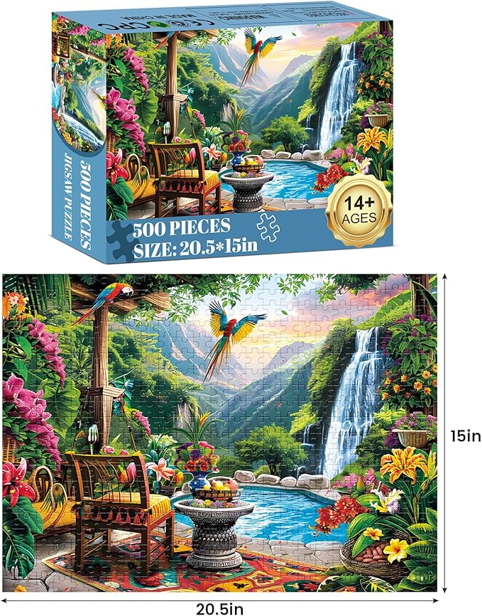 500 Pieces Puzzle for Adults Mountain Forest Jigsaw Puzzle 500 Pieces Recycled Cardboard Jigsaw Puzzles for Adults Family Challenging Game Home Decor Gift Toy for Teens Seniors 20.5 * 15 inch