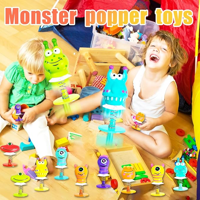 30 PCS Spring Launchers Toys,Big Eye Monster Jumping Popper Toy,Pop Up Bouncy Spring Toys for Kids,Pinata Toys,Goodie Bags,Easter Stuffers,Classroom Prizes Rewards