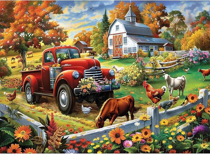 300 Pieces Jigsaw Puzzle for Adults,Country Life Puzzle 300 Pieces Highlights the Agricultural Life and Rural Beauty - Thick,Sturdy Pieces Challenging Family Activity Great Gift Idea,20.5 x 15 in