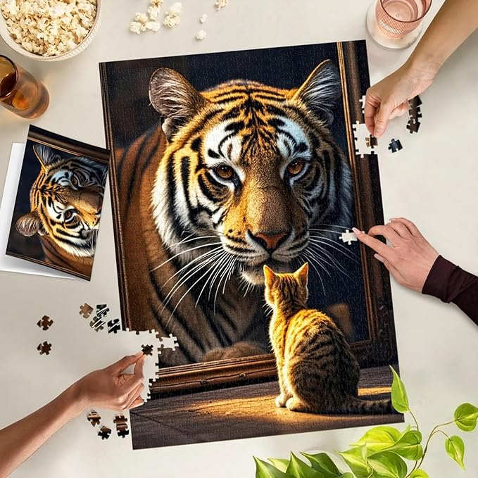 Feline Majesty Jigsaw Puzzle, 1000 Piece Puzzle for Adults, Impossible Hard Difficult Challenging Puzzles for Adults 1000 Pieces, Home Decoration Puzzle, Interlock Perfectly No Dust
