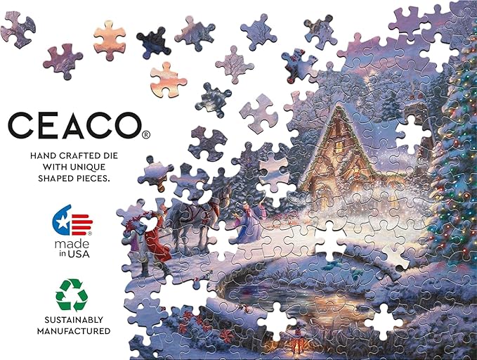 Ceaco - Thomas Kinkade - Disney - Holiday - Cinderella Bringing Home The Tree - 1000 Piece Jigsaw Puzzle