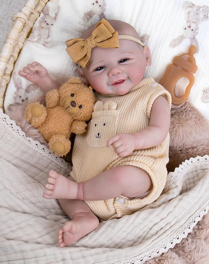 Aori Lifelike Reborn Baby Dolls - 20-inch Realistic Newborn Girl with Soft Body, Premium Weighted Baby Doll That Look Real with Outfit for Girls Age 3+, Parents, Elderly