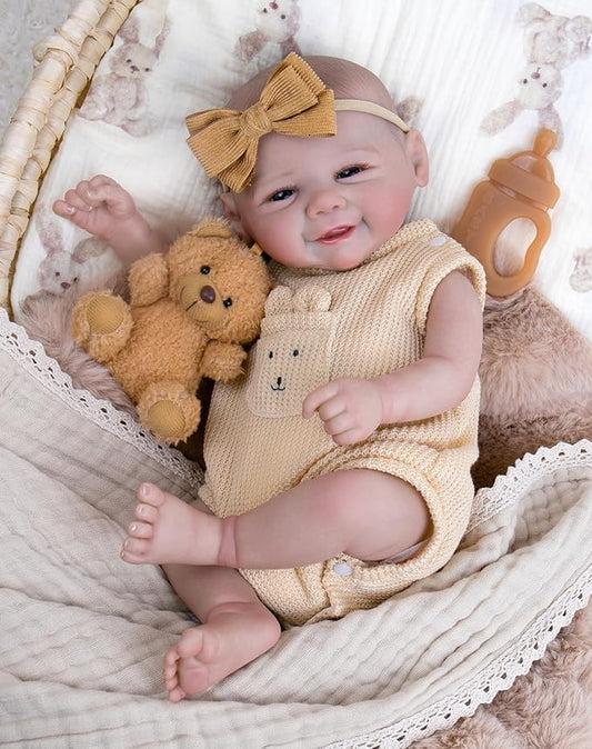 Aori Lifelike Reborn Baby Dolls - 20-inch Realistic Newborn Girl with Soft Body, Premium Weighted Baby Doll That Look Real with Outfit for Girls Age 3+, Parents, Elderly