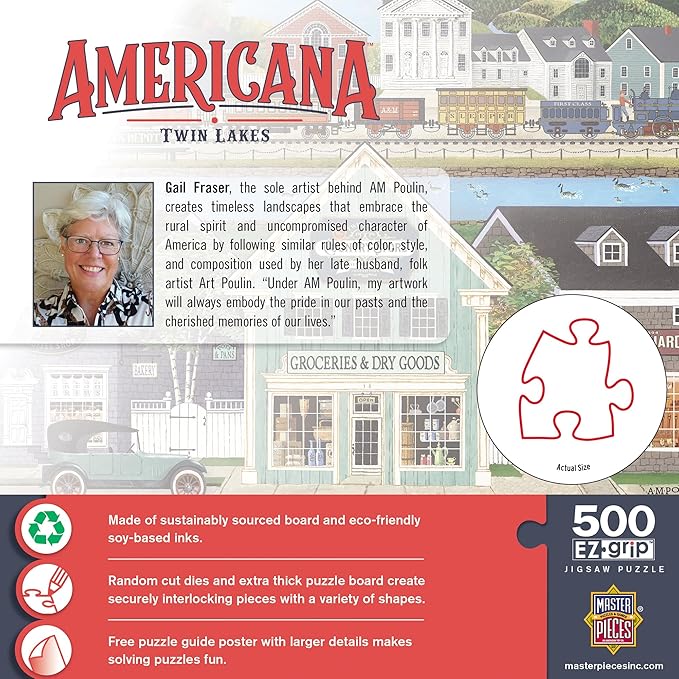 MasterPieces Twin Lakes Jigsaw Puzzle - 500 Piece EZ Grip, Adult Puzzle - for Adults