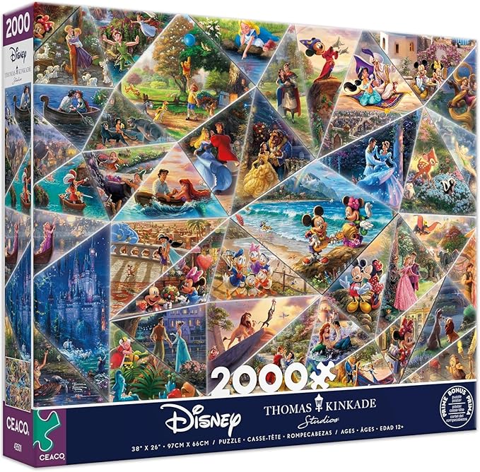 Buffalo Games – Thomas Kinkade Disney Collage Jigsaw Puzzle, 2000 Piece Puzzle for Adults, Disney Art Collection