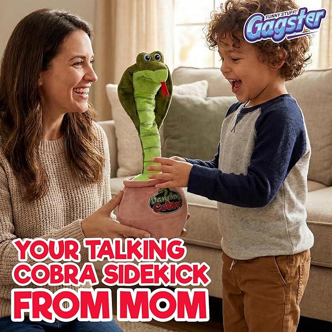 Gagster Dancing Cobra Snake - Dancing, Talking, Mimicking Cobra Snake Toy, Great for Kids & Adults, Singing, Joking, and Repeating What You Say, Hilarious Gag Gift Plush Novelty Mimic Toy