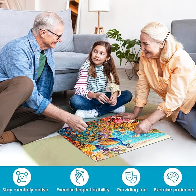 6 Pack 24 Large Piece Puzzles for Seniors Puzzle Dementia Alzheimer's Products Activities Alzheimer's Jigsaw Puzzle Eagle Beach Deer Easy Puzzle Cognitive Games Gifts for Adult Elderly Seniors