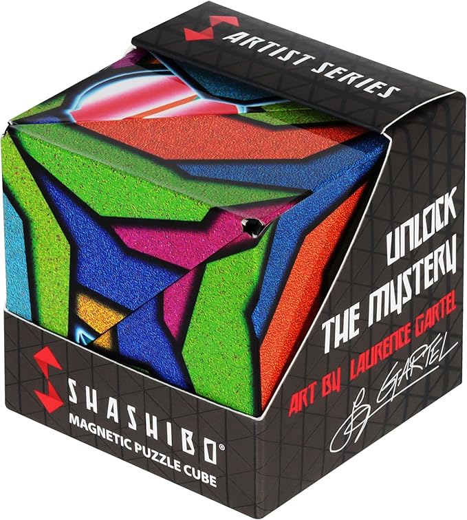 Shashibo Shape Shifting Box - STEM Fidget Toy with Ultra Strong Magnets - Sensory Puzzle Cube Transforms Into 100+ Shapes, Easter Basket Stuffers Gift for Kids, Teens, and Adults (Stained Glass)