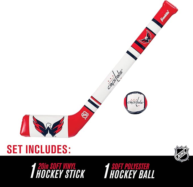 Franklin Sports NHL Team Mini Soft Hockey Stick Set - NHL Team Soft Foam Mini Hockey Stick and Ball - Great Toy for Kids