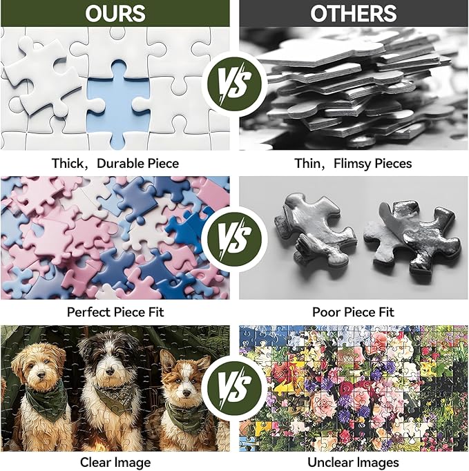 500 Pieces Puzzle for Adults, Puzzles for Adults 500 Pieces, Forest Dogs Camping Jigsaw Puzzle, Challenging Puzzle Perfect for Game Nights, 20.5 X 15 in