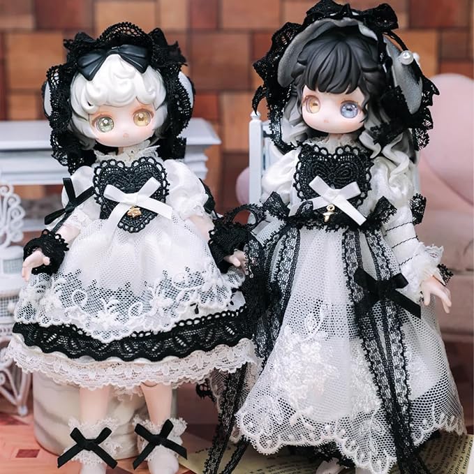 CALEMBOU BJD Blind Box, Vintage Treasures Series 15cm Ball Jointed Doll, Cute Dress Up Doll with Joints, Collection Action Figure Toys, Gift for Girls Boys (Pack of 2)