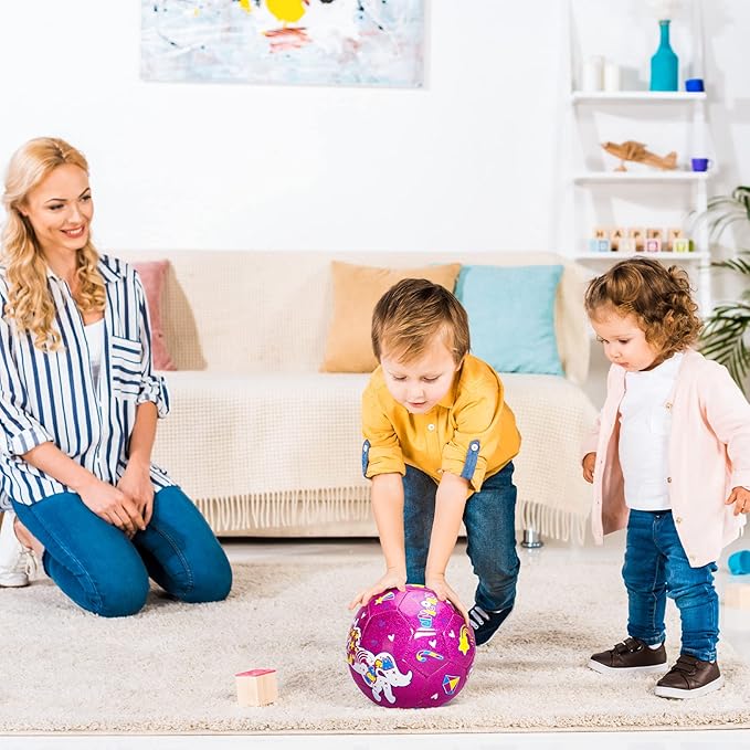 ZOOJOY Size 3 Soccer Ball Girls, Kids Pink Unicorn Soccer Ball, Gift for Toddlers with Pump, Outdoor/Indoor Play Toys for Baby Girls Boys Ages 2 3 4 5 6 7 8