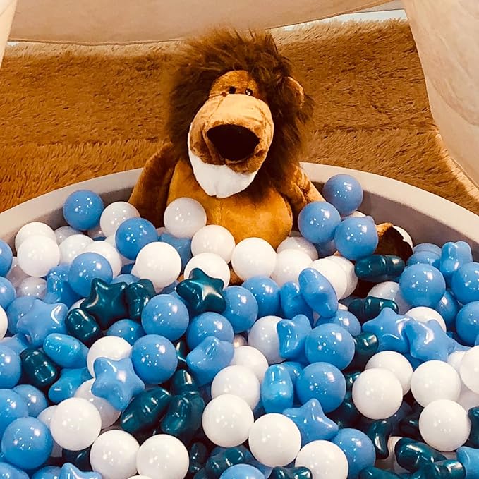 Realhaha Ball Pit Balls 50 100 200 500, Star Shapes for Babies Kids Playpen Plastic Balls for Babies Ball Pool Puppy Playballs