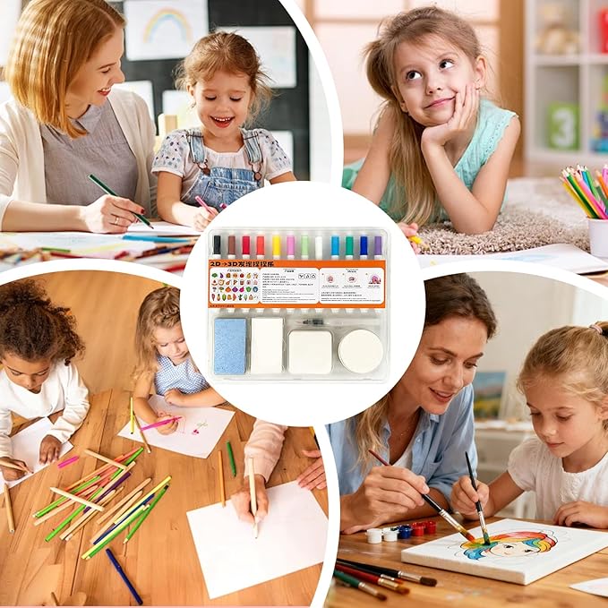 Strukturmalerei Set - Weiche Und Multifunktionale Heimdekoration Mit 3D-Effekt, Inklusive Marker | Sinnesfarbe - Für Erwachsene Kinder Mädchen Bastelarbeiten Ostern Garten Indoor