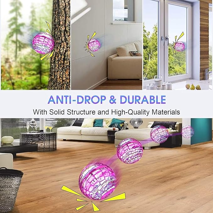 ATHLERIA Pink Flying Orb Ball with Wand,Cool Stuff Gadgets Christmas Birthday Presents Toys for Boy Girl Teens 6 7 8 9 10+ Year Old, Hover Boomerang Mini Drones for Kids,Flying Spinner
