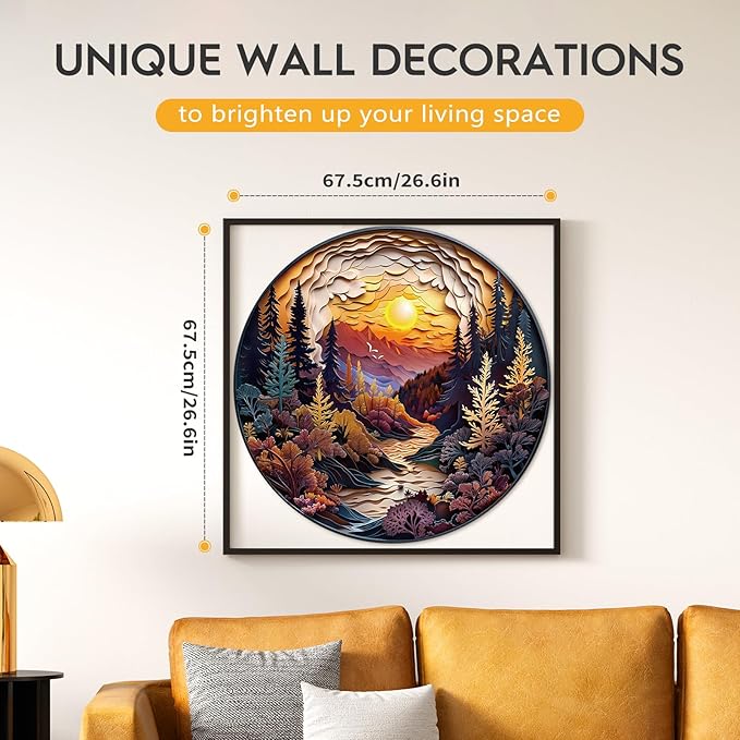 masseruon Round Puzzles for Adults 1000 Pieces-Naturelish Puzzle-26.6 * 26.6in Jigsaw Puzzles with HD Matte Finish-Hard Impossible Difficult Puzzle for Adult-Challenging Gift for Puzzle Lovers