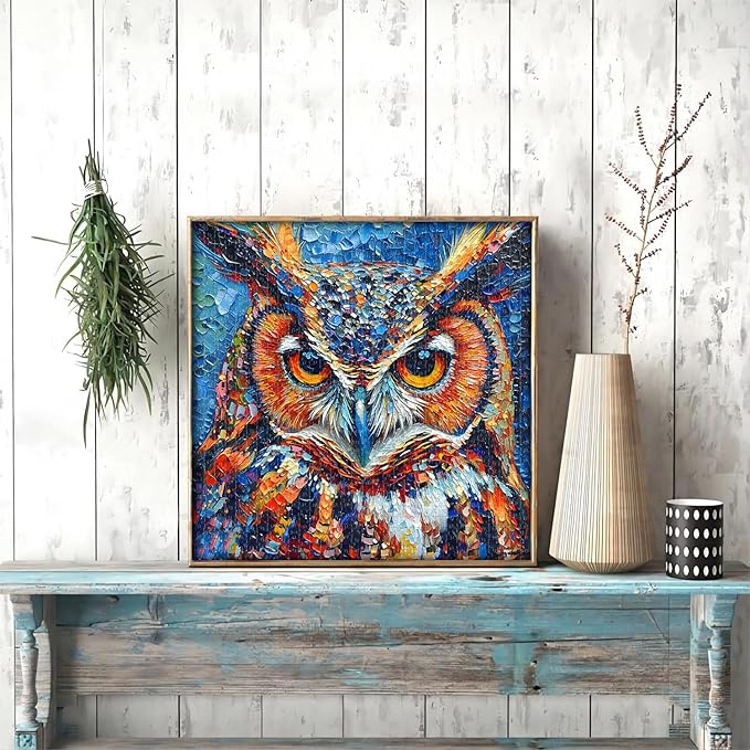 PICKFORU Owl Puzzles 1000 Pieces, Bird Art Hard, Impossible Difficult Jigsaw Puzzles 1000 Pieces Owl Painting Challenging