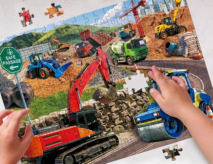 200 Piece Jigsaw Puzzle for Teens and Kids Family Happy Game Time Construction Crew