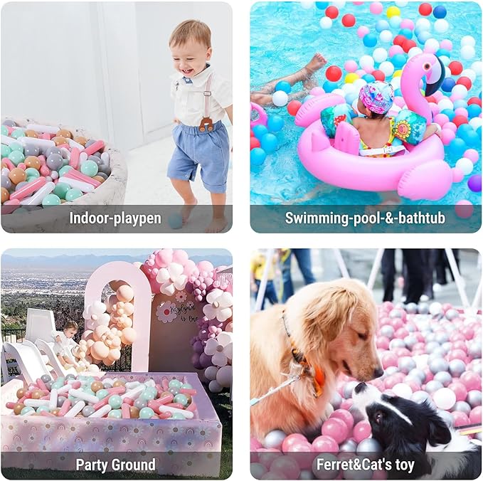 STARBOLO Ball Pit Balls for Kids -Pack of 150 200 500 Colorful Ball Pit Balls Crush Proof Plastic Toy Balls for Toddlers Ball Pit, Ball Pit Play Tent, Baby Pool Water Toys