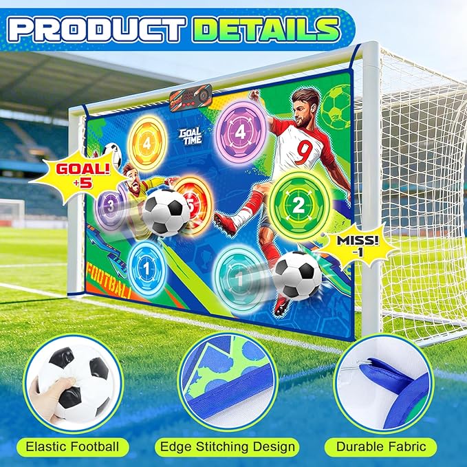 2026 Upgraded Electronic Scoring Soccer Game Set for Kids, Soccer Toss Target Game Indoor Outdoor with Real-Time Scoring & 3 Modes, Soccer Bot Birthday Toy Gifts for Boys Girls Ages 3-5 6-8 8-12 Years