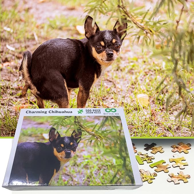 Better Me 500-Piece Prank Puzzle - Pooping Chihuahua Gag Gift for Adults & Teens, Funny Pooping Dog Jigsaw Puzzle for Prank Gift Lovers