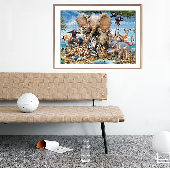 1000 Piece Jigsaw Puzzles for Adults Teens Kids - Fine Art Challenging, Wild Animals 1000Pcs Puzzle, Family Game Gift, Size 27"x20"