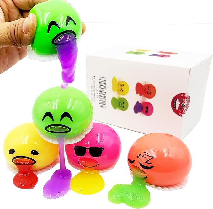 Easter Egg Fillers Vomiting Egg Slime Toy - Funny Prank Squeeze Stress Ball Puking Yolk, Novelty Fidget Relief Toy Gag Gift for Kids Adults, Christmas Stocking Stuffers & Birthday Parties