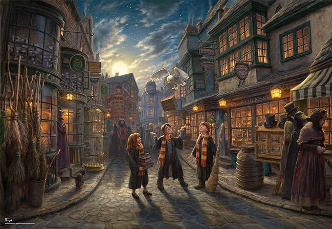 Ceaco - 1000 Piece Thomas Kinkade Harry Potter Diagon Alley Puzzle for Adults, Silver Select - Quality 1000 Pieces Jigsaw Puzzle