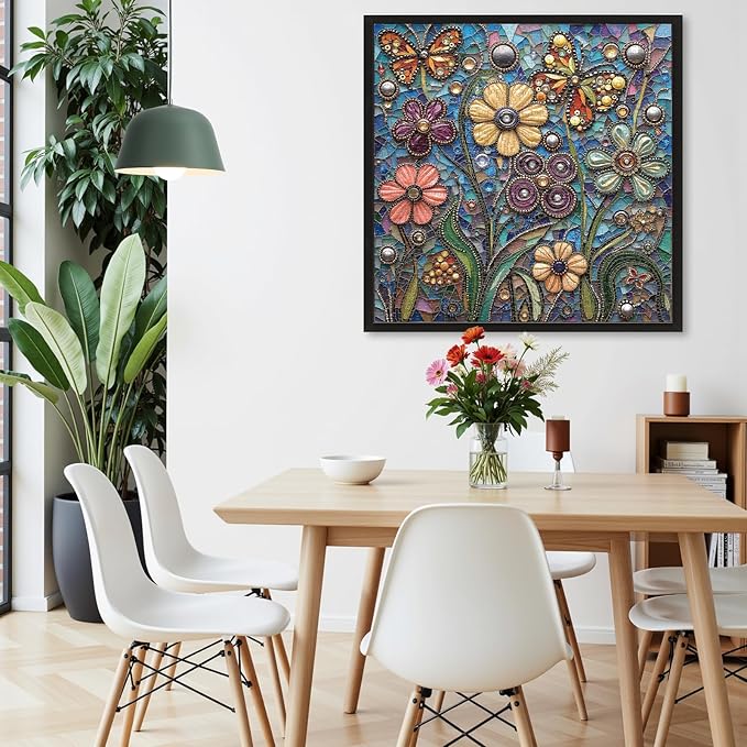 Flower Diamond Jigsaw Puzzles for Adults 1000 Pieces, Challenging Puzzles Perfect for Game Night, Great Gift Idea, Size 24x24 in