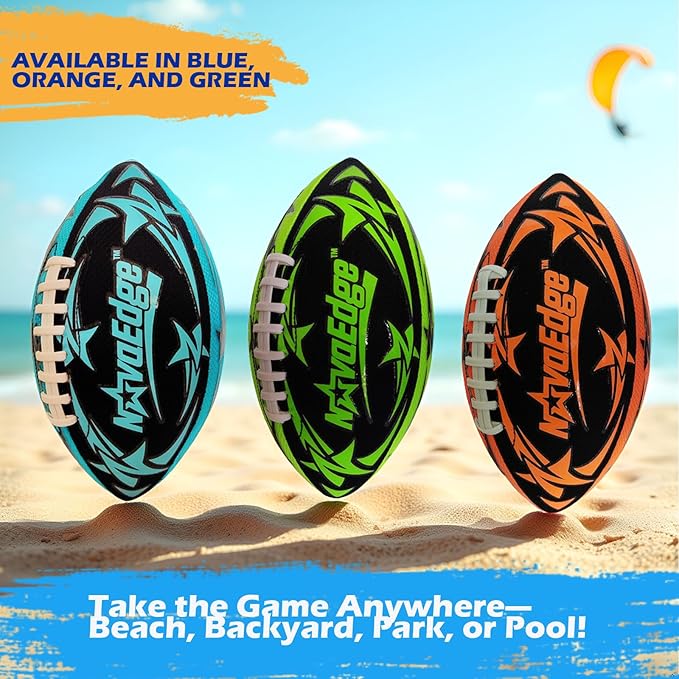 Hydro Water Football - 9.25-Inch Mesh Outer with Rubber Bladder | for All Ages - Pool, Lake, Beach Play | Textured Grip with Real Laces | Includes Pump | Choose 1 or 2 Ball Pack
