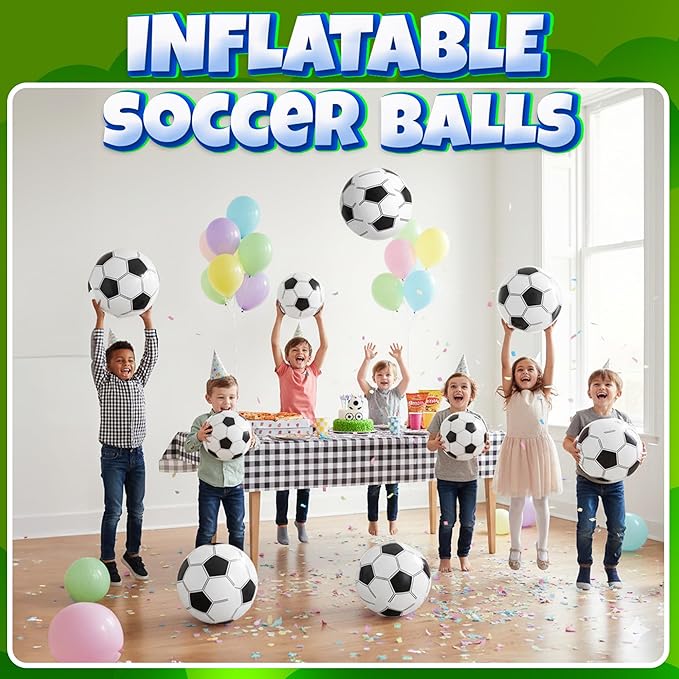 Inflatable Beach Balls (6 Pack) - 16-Inch Durable PVC Blow Up Beach Balls for Kids, Easy to Inflate, Summer Pool Float, Party Favors, Sports Theme Decorations, Giveaways & Outdoor Toys