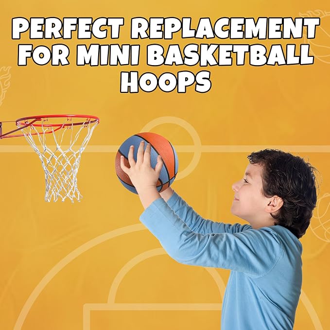Rubber Mini Basketballs 7 Inch, Size 3 (Pack of 12) - Assorted Colors Indoor or Outdoor Basketball for Kids, Boys & Girls, for Small Hoops, Pool, Game Prizes, Arcade Games, and Party Favors with Pump