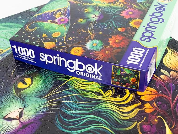 Springbok's Enchanted Cat 1000 Piece Jigsaw Puzzle Features a Mystical Cat in This Halloween Themed Puzzle