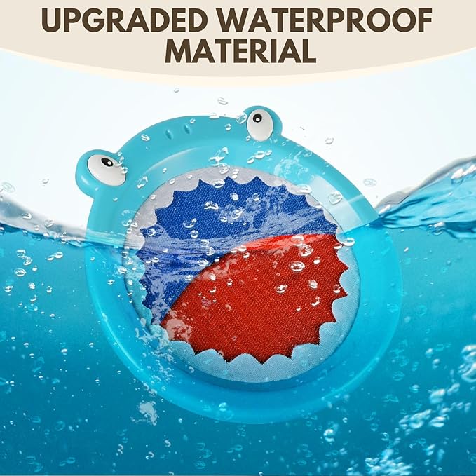 Waterproof Toss and Catch Ball Set for Kids Ages 3–8 – Soft & Safe Paddle Game with Cute Shark Design – Ideal for Beach, Pool, Bathtub, and Backyard Summer Fun