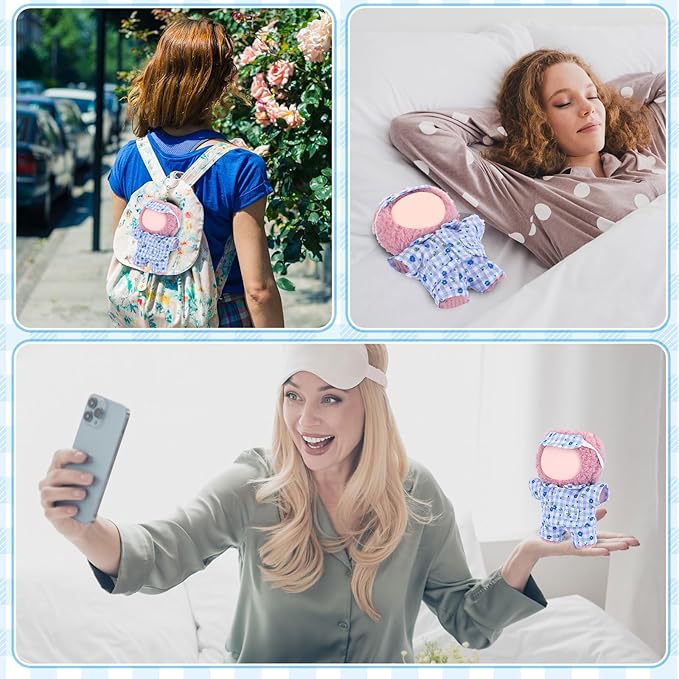 Simgoing 17cm Doll Clothes Pajamas Set with Pants Eye Mask Good Night Bedding Clothes Outfit Gifts Fits Most 17cm Dolls Accessories for DIY Dress up Lovers (Blue Floral)