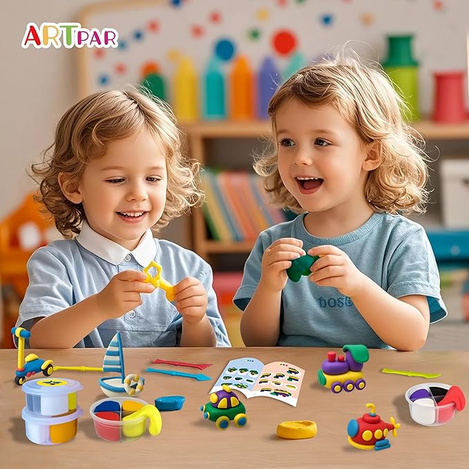 Kids Air Dry Clay Kit,12 Pack Traffic Modeling Magic Clay Sculpting Set | Ultra Light & Soft DIY Art & Crafts School Classroon Projects,Home Party Favors Supplies for Boys Girls Adults