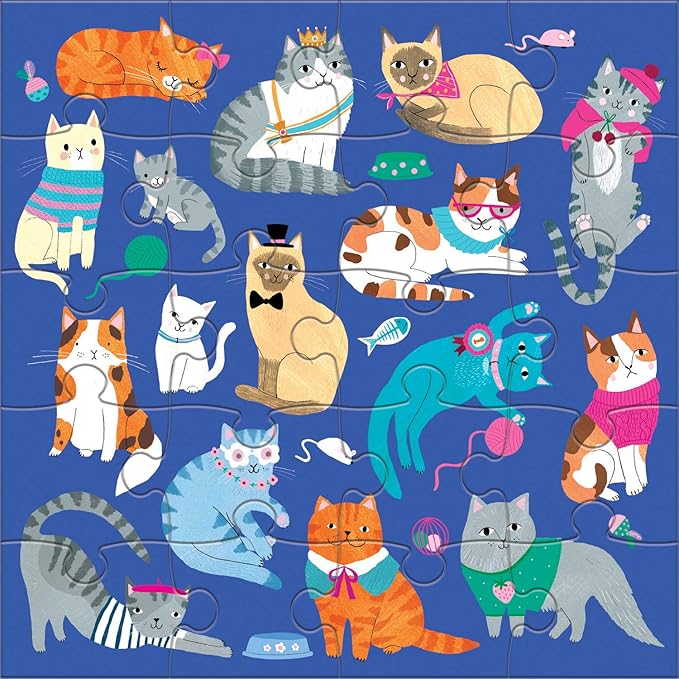 Mudpuppy Cats & Dogs - Tri Fold Magnetic Puzzles Featuring Two 20 Piece Cat and Dog Themed Artwork