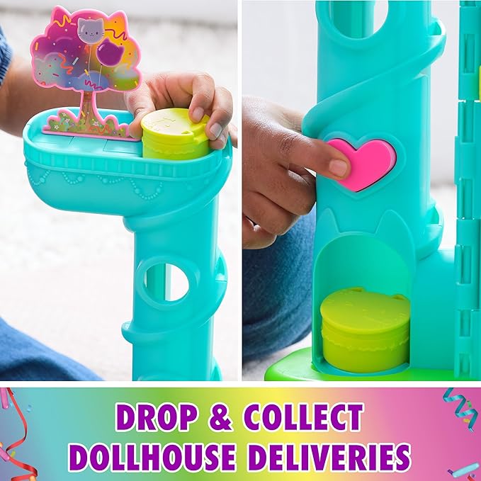 DREAMWORKS GABBY'S DOLLHOUSE, 14 Pc Celebration Dollhouse, 25-Inches Tall, with Toy Figures, Doll House Furniture & 10 Sounds, Kids Toys for Girls & Boys Ages 3+
