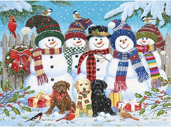 Jigsaw Puzzles for Adults 1000 Pieces- Christmas Winter Snowman Frosty Friends, Jigsaw Puzzles 1000 Pieces Interlock Perfectly Letter on Back with 1:1 Poster (27.6"x 19.7")