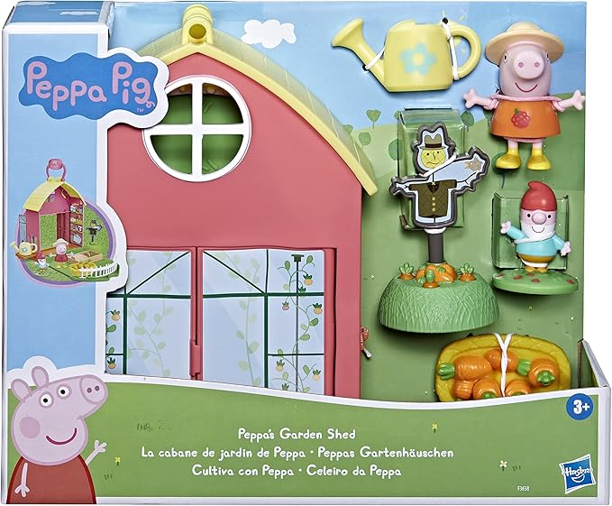Peppa Pig Peppa's Adventures Peppas F36585L0 Garden Shed Play Set Includes 1 Figure, 5 Accessories, with Carry Handle for Travel, Suitable for Ages 3 and Above