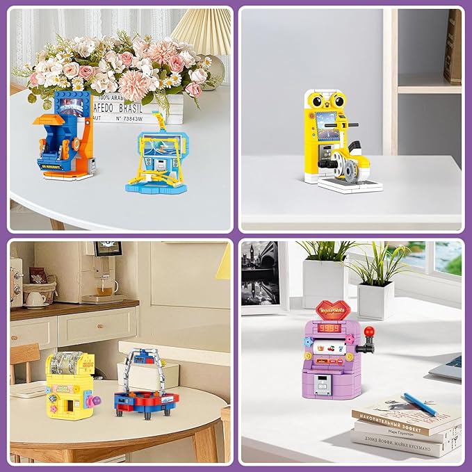 JMBricklayer Funny Game Party Favors Building Set 20127, 6 Mini Game Console Collectible Model, Micro Blocks Sets Toys Party Supplies Gifts, Goodie Bags, Birthday, Christmas