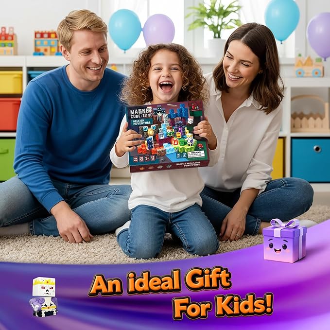 Magnetic Building Blocks, STEM Toys Educational Magnet Cubes for Kids Ages 4-12 (Inferno Adventure-200pcs)
