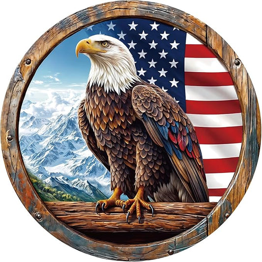 1000 Piece Puzzle for Adult, Bald Eagle Jigsaw Puzzle 1000 Pieces, Impossible Challenging Fun Puzzle for Adult, Round 26.6 x 26.6 Inch Unique Difficulty Puzzle for Birthday Gift