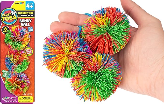 JA-RU Mini Stringy Balls for Kids (1-Pack, 3 Stringy Ball Total) Sensory Fidget Stress Balls for Kids, Party Favors, Goodie Bag Stuffers & Classroom Prizes. 1072-1
