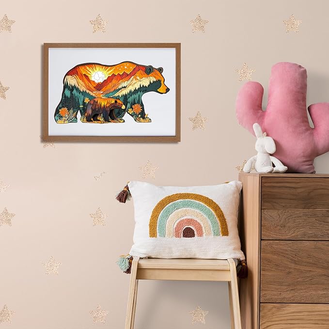 Wooden Puzzles for Adults - Forest Bears Wooden Jigsaw Puzzle - Unique Animal Shaped Wood Puzzles Adult - Christmas Birthday Gifts for Adults/Friends/Family - 160pcs 13.1 * 7in