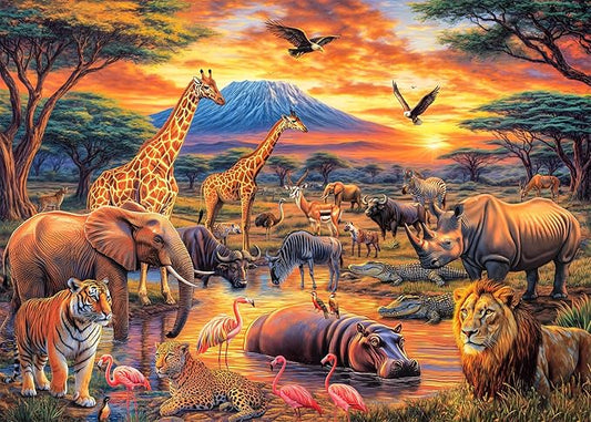 Wild Animals Jigsaw Puzzles 1000 Pieces for Adults Lion Tiger Elephant Wildlife 1000 Piece Jigsaw Puzzles for Adults